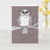 Dotti les cartes de voeux du hibou 32 (Fleur jaune)