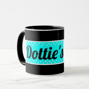 Dottie Logo Koffie Mok winkel (zwart/blauw/wit)