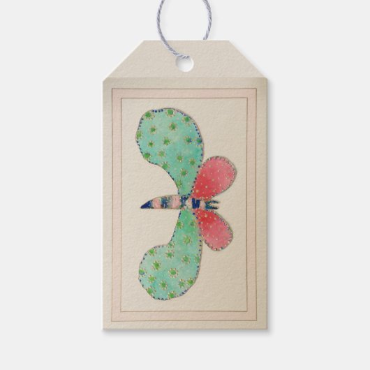 Dotty Butterfly Gift Label Cadeaulabel (Voorkant)