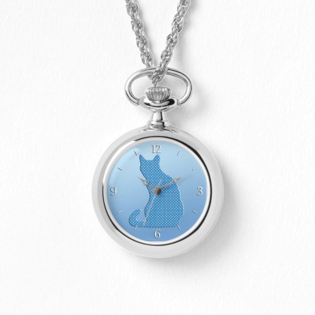 Dotty Cat - schaduwen van blauw Horloge (Voorkant)