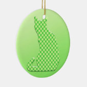 Dotty Cat - schoppen van kalkgroen Keramisch Ornament (Rechts)