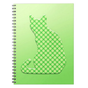 Dotty Cat - schoppen van kalkgroen Notitieboek