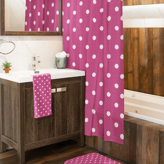 Dotty Delft Rideau de douche rouge