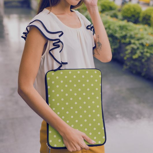 Dotty Delight Green Laptop Sleeve
