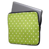 Dotty Delight Green Laptop Sleeve (Voorkant Links)
