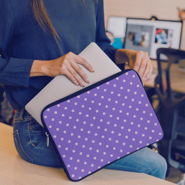 Dotty Delight Paarse Laptop Sleeve