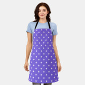 Dotty Delight Paarse Schort (Gedragen)