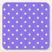 Dotty Delight Paarse Vierkante Kartonnen Onderzetter (Voorkant)