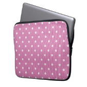 Dotty Delight Pink Laptop Sleeve (Voorkant Links)