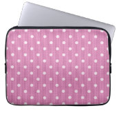 Dotty Delight Pink Laptop Sleeve (Voorkant)