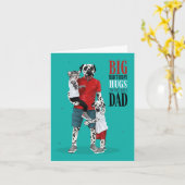 Dotty Dog Birthday Hugs Beste vader Kaart (Gele Bloem)