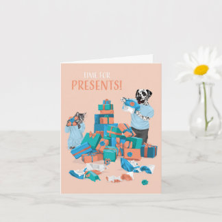 Dotty Dog en Kat Cadeau Mountain Birthday Kaart