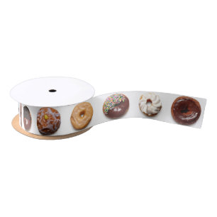Dotty Donuts white satin ribbon Lint