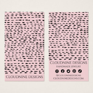 Dotty Earning Ketting Pink Jewelry Display Card Visitekaartje