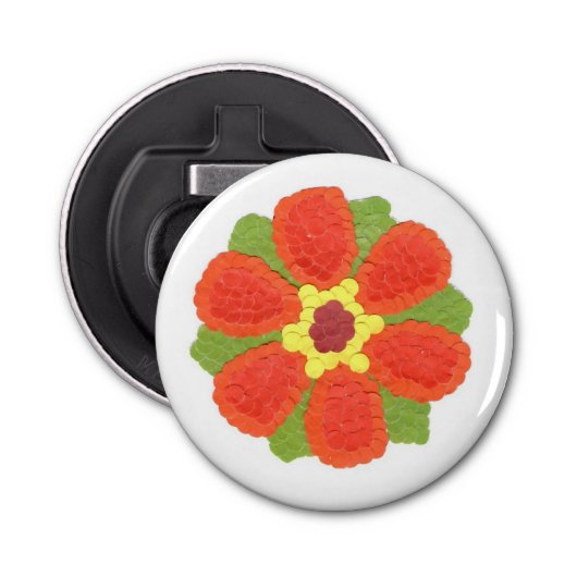 Dotty Flower Button Bottle Opener (Voorkant)