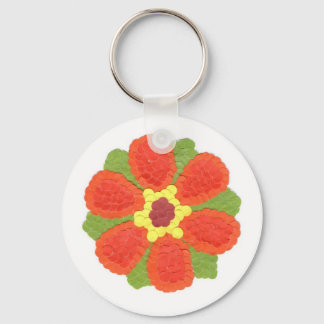 Dotty Flower Button Keyring Sleutelhanger