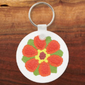 Dotty Flower Button Keyring Sleutelhanger (Voorkant)
