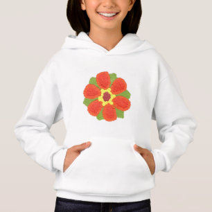Dotty Flower Girls 'Fleece Pullover Hoodie