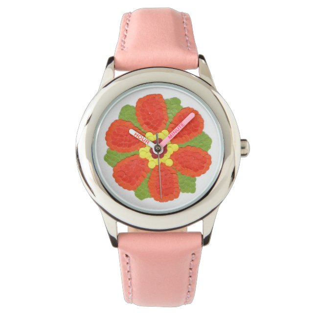Dotty Flower Kind Stainless Steel Watch Horloge (Voorkant)