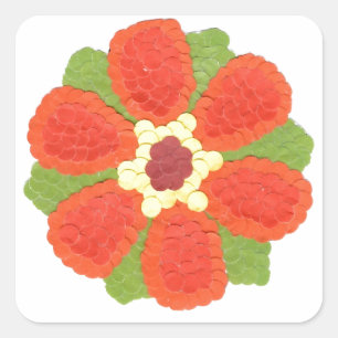 Dotty Flower Rectangular Sticker