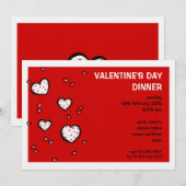 Dotty Harten rode Valentijnsdag Binnenkomst Kaart (Voorkant / Achterkant)