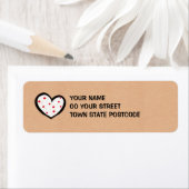 Dotty Hearts kraft Return Address Label (Insitu)