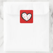 Dotty Hearts rode vierkante Sticker (Tas)