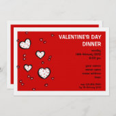 Dotty Hearts rouge Saint Valentin Invitation (Devant / Derrière)