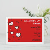 Dotty Hearts rouge Saint Valentin Invitation (Debout devant)