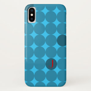 Dotty Monogram in rood en in Aqua iPhone X Hoesje