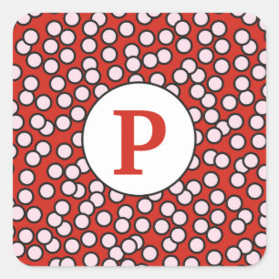 Dotty-monogrampatroon Vierkante Sticker
