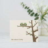 Dotty Owl Twins Merci Cartes Invitation (Debout devant)