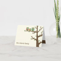 Dotty Owls Baby Carte de remerciements