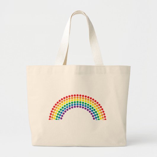 Dotty Rainbow Grote Tote Bag (Voorkant)