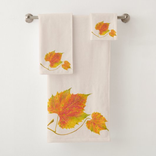 Dotty Spotty Herfst op een Bathroom Towel Set Bad Handdoek (Insitu)