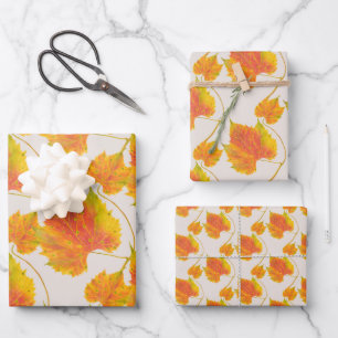 Dotty Spotty Herfst op een papierset met onmiddell Inpakpapier Vel