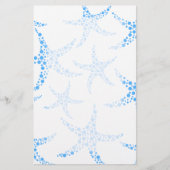 Dotty Starfish Pattern in Blue and White. Briefpapier (Voorkant)