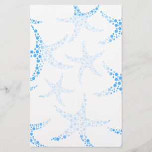 Dotty Starfish Pattern in Blue and White. Briefpapier