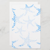 Dotty Starfish Pattern in Blue and White. Briefpapier (Voorkant / Achterkant)