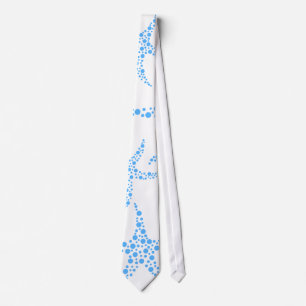 Dotty Starfish Pattern in Blue and White. Stropdas