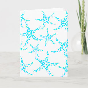 Dotty Starfish Pattern in Turquoise and White. Kaart