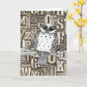 Dotty the Owl 1 carte de voeux (Fleur jaune)