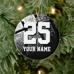 Douane basketbal shirt nummer kerstboom keramisch ornament