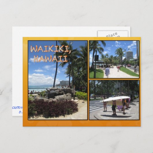 DOUANE BRIEFKAARTEN - HAWAII COLLAGE# 3 (Voorkant / Achterkant)