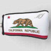 Douane Californië vlag golfafdekking Golfheadcover (Voorkant)