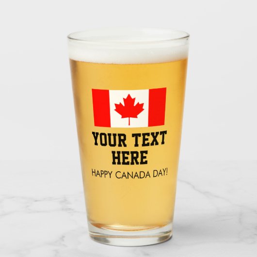Douane Canada Day-bierbril met Canadese vlag Glas (Voorkant gevuld)