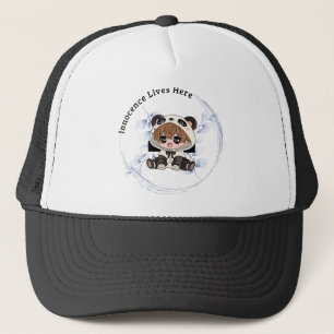 Douane Casquette Trucker in schuim, Wit en zwart Pet