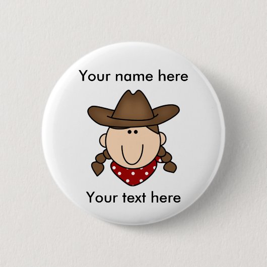DOUANE COWGIRL BROWN Button (Voorkant)