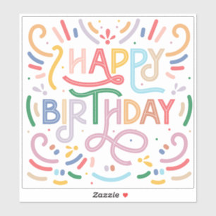 DOUANE DOUANE VINYL-STICKER: GELUKKIG BIRTHDAAG STICKER