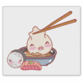 DOUANE DOUANE VINYL STICKER: KAWAII CUTE SUSHI FOO STICKER (Voorkant)